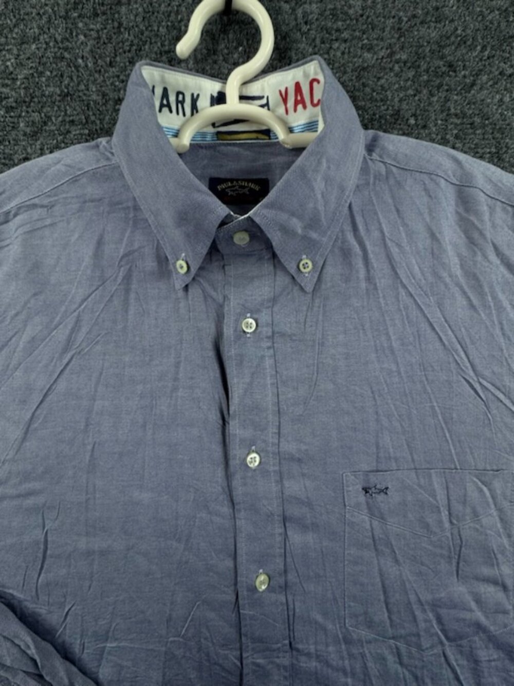 Paul & Shark 42 All Cotton Button-Down Blue Nautical Long Sleeve Pocket Casual